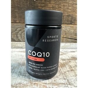 Sports Research CoQ10 100mg Softgels 120 Count | MSRP = $30 | Exp: 12/2028
